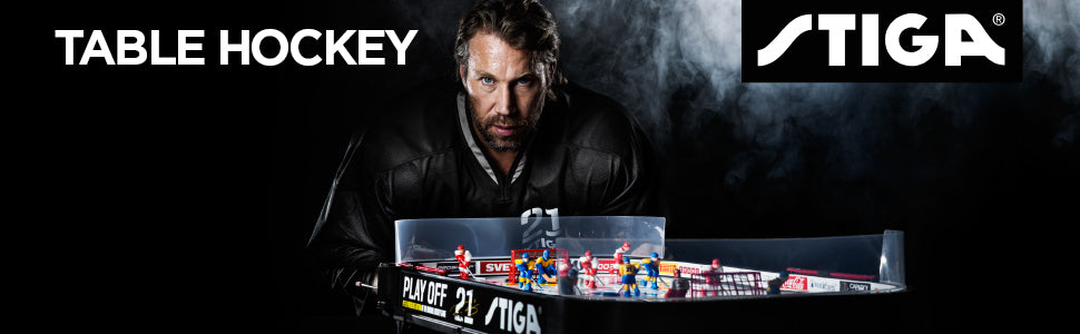 Stiga Playoff 21 Table Hockey Game – European Version (USA-SWEDEN) w/2 EXTRA NHL Team Option Also Available