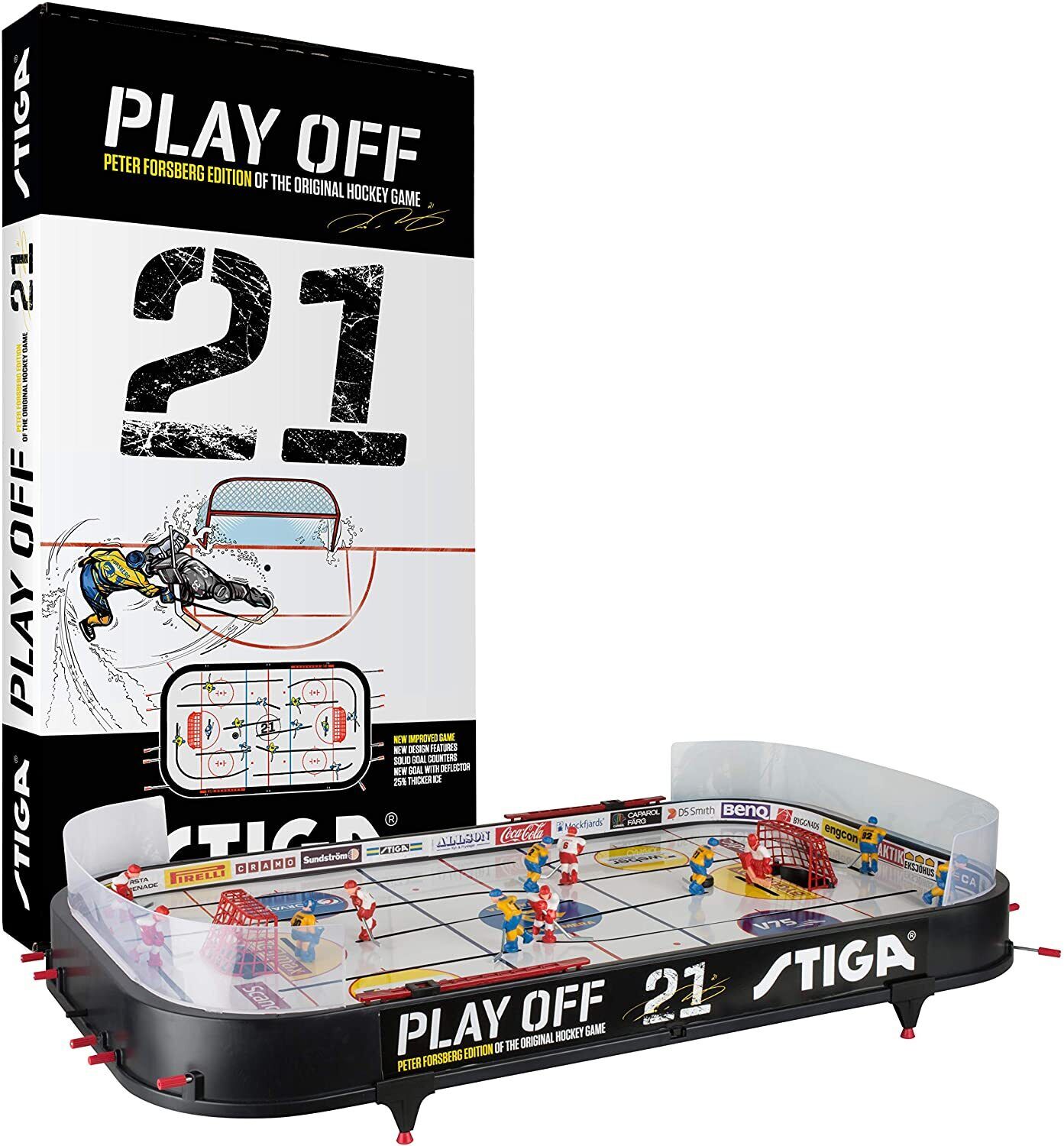 Stiga Playoff 21 Table Hockey Game – European Version (USA-SWEDEN) w/2 EXTRA NHL Team Option Also Available